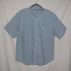 Mens' Everlane Short Sleeve Button Front Blue Shirt Size XL